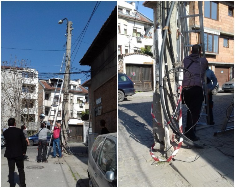 Кола се заби в стълб в центъра на Пловдив