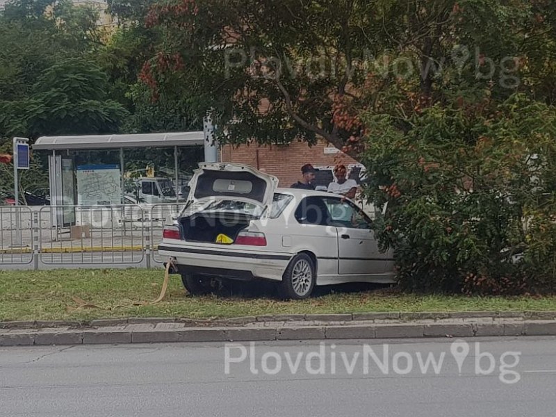 БМВ се метна върху дърво на Цариградско шосе СНИМКИ