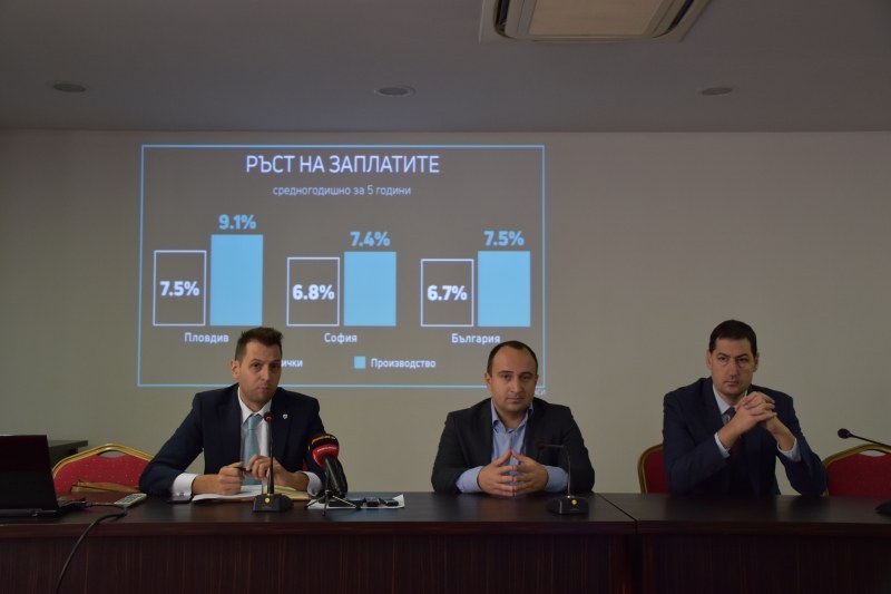 Заплатите в Пловдив с по-висок ръст от София