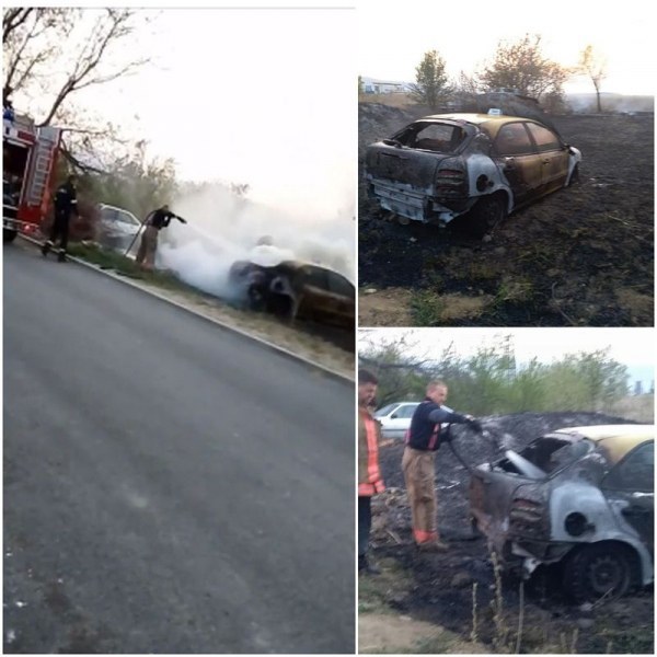 Пироман драсна клечката на сухи треви в Пловдив, кола изгоря до основи