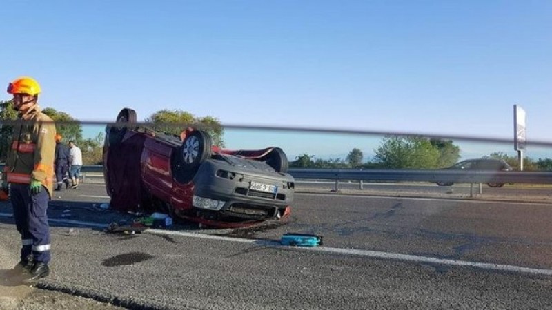 Катастрофа на магистралата край Пловдив, преобърна се кола