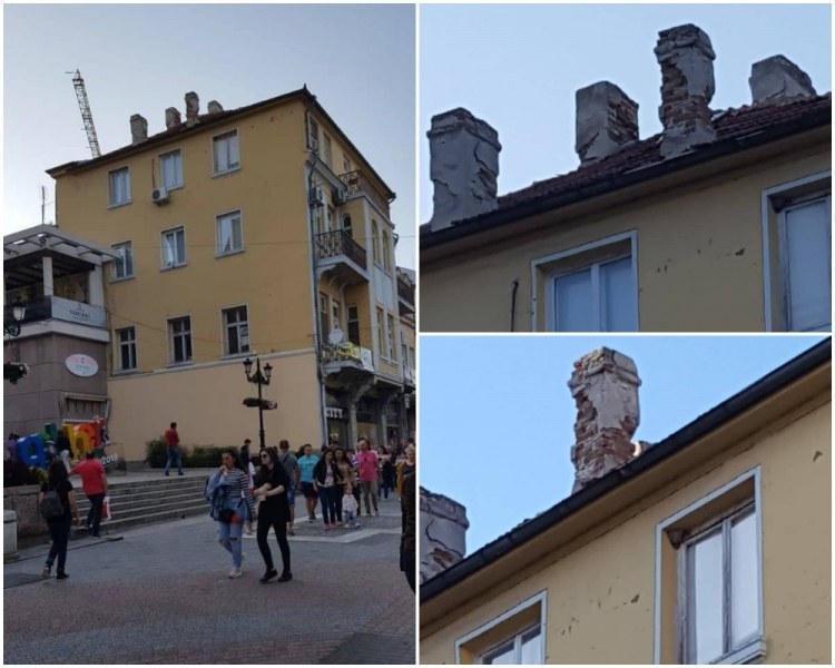 Парчета мазилка падат на главата на Мильо в центъра на Пловдив