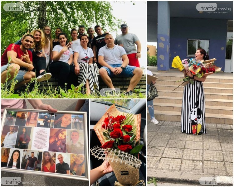 Сълзи от щастие! С клаксони, цветя и „Обичаме ви”, 12А поканиха класната си на бал край Пловдив