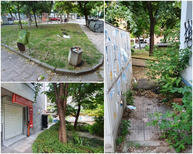 Градинка в центъра на Пловдив - смрад, боклуци и изпочупени пейки!