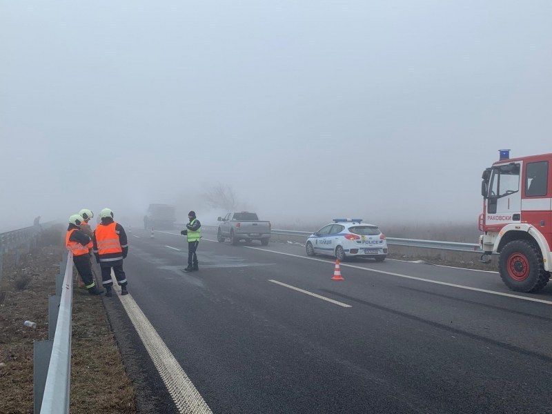 Катастрофа на магистралата край Пловдив, чужденец е в болница