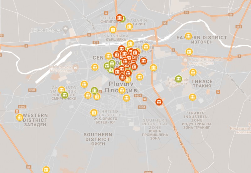 Интерактивна карта показва местата за култура в Пловдив