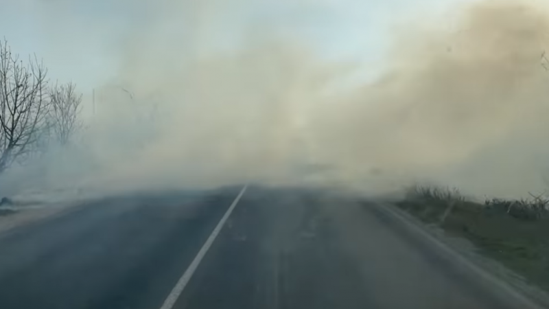 Пожар край Калояново, горят сухи треви