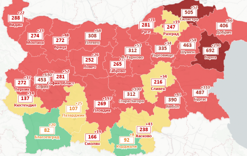 Пловдивско е на крачка от жълтата ковид зона