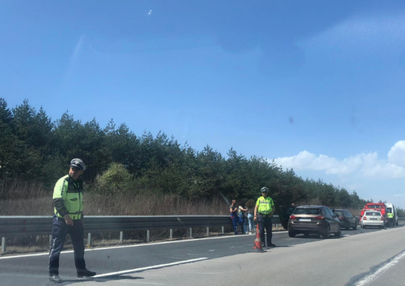 Катастрофа на магистрала “Тракия“, три коли са се нанизали