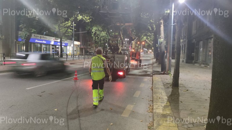 Тролейбусни жици паднаха на централен пловдивски булевард