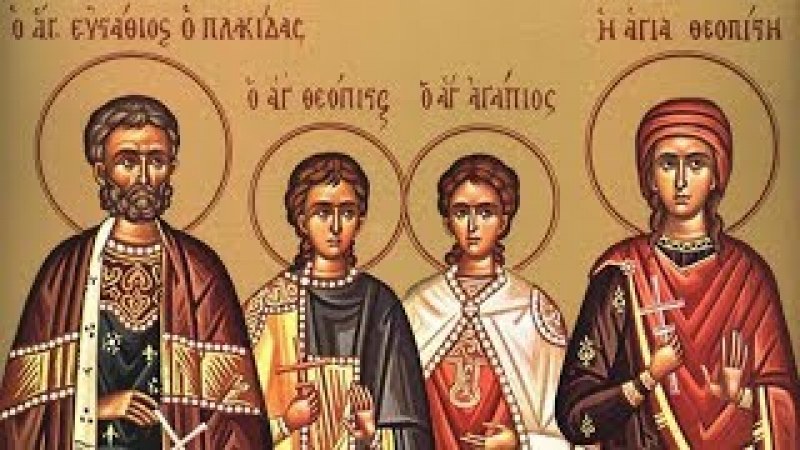 Църквата почита днес свети великомъченик Евстатий и семейството му.