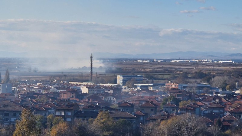 Стърнище се запали, димът обхвана цял квартал в Пловдив