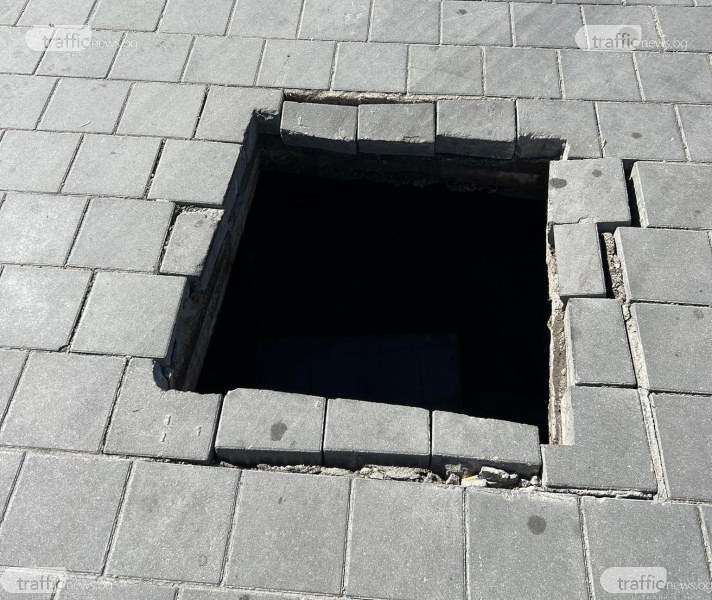 Опасна дупка дебне пешеходци в Тракия