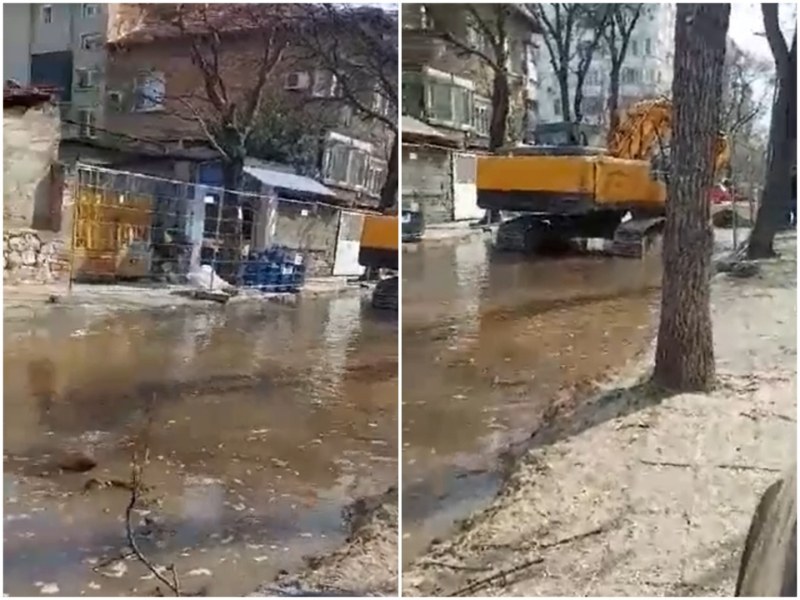 Голяма авария стана в Кючука, цяла улица е под вода