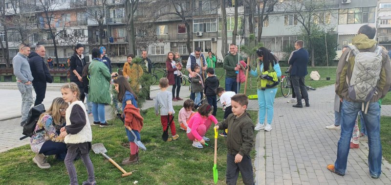 Дечица засадиха дръвчета в пловдивски парк