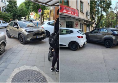 2 в 1: Пловдивски джип паркира на пешеходна пътека и тротоар в Кършияка