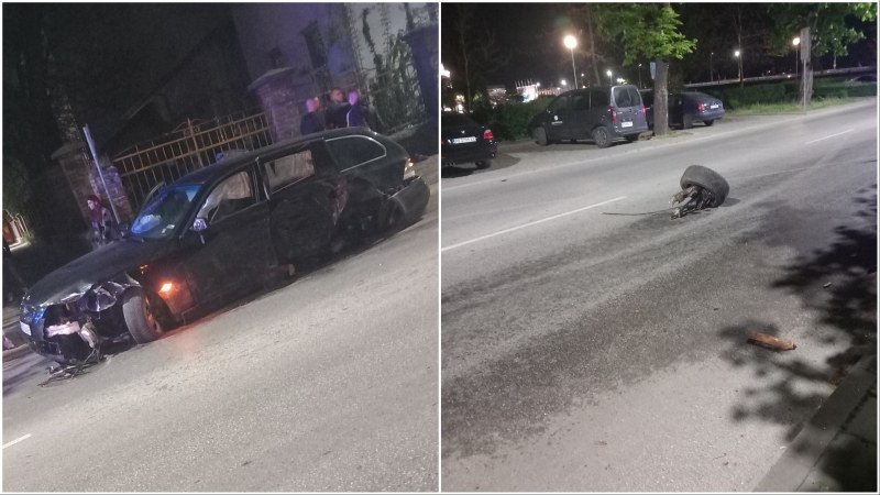 Меле в Пловдив! БМВ помете пунто, след което се вряза в контейнери