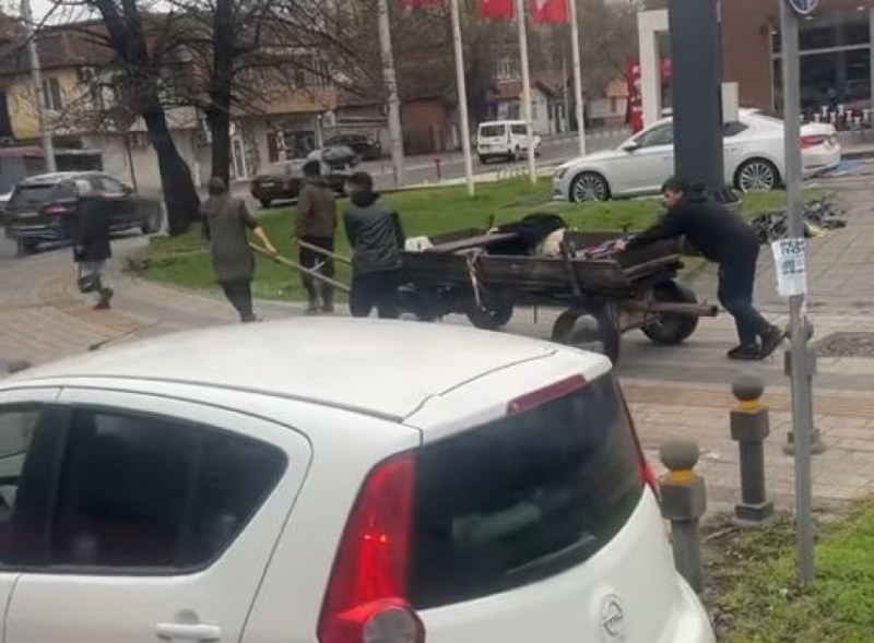 Кючек, трафик и деца теглят каруца - в Пловдив, 21 век