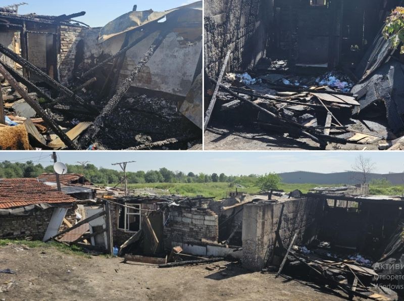 Гърмежи и пламъци навръх Гергьовден - огън изпепели три постройки в Столипиново
