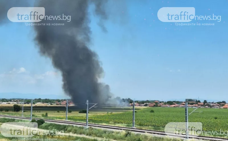 Пожар край пловдивско село, пушеците се виждат на километри