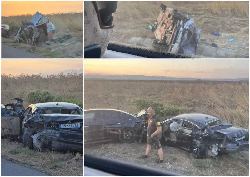 Жестока катастрофа с 6 автомобила на АМ “Тракия“ в посока Пловдив ВИДЕО