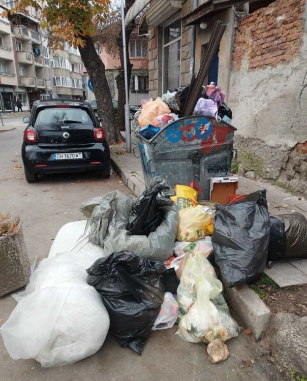 Сметище насред улицата! Недостъг на контейнери вбеси пловдивчанин