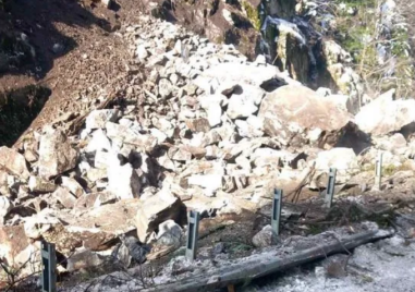 Огромно свлачище блокира път в Родопите