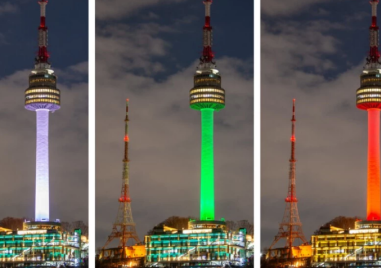 Сгради в столицата на Южна Корея грейнаха в цветовете на българското знаме