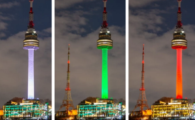 Сгради в столицата на Южна Корея грейнаха в цветовете на българското знаме