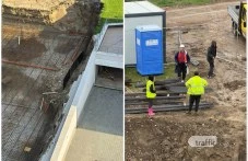 Ново срутване при строежа на брега на Марица, изкопните и строителните дейности продължават