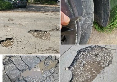 Капани в Кършияка: Зимните дупки станаха кратери, шофьори трошат гуми и джанти