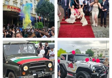 Димни бомби и зашеметяващ автопарк пред „Тримонциум“, абитуриентите - на червения килим
