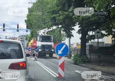 Затруднено е движение на ключово кръстовище в Пловдив