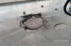 Опасен участък в Марково, шахта пропадна от дъждовете