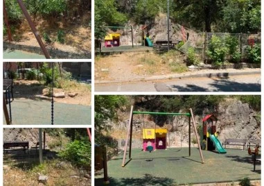 Детска площадка до едно от тепетата тъне в разруха , от „Централен” чакат бюджет за ремонт