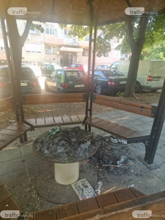 Среднощен вандализъм в Пловдив: Пияна компания подпалиха беседка, десетки коли - на косъм от палеж