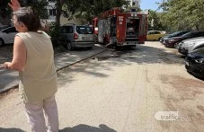 Гръмна газова бутилка в блок в „Тракия“, жена е откарана с линейка СНИМКИ