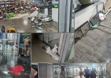 Погром в подлеза на аптека “Марица“ след бурята снощи