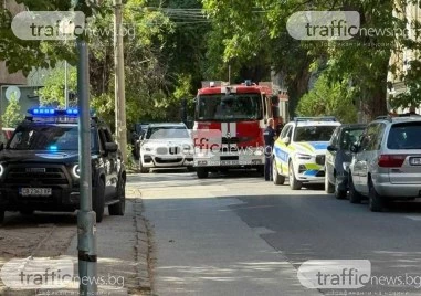 Пожар в блок на центъра